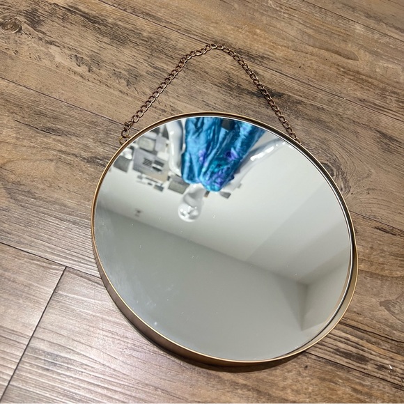 Nordic Round Gold Hanging Mirror Metal Frame Gold Decorative Wall Glass Decor - Picture 2 of 10